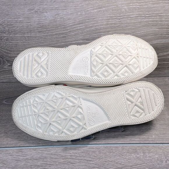 Converse Comme des Garçons Play Women’s Sz 10 Single Heart Chuck Cream Sneakers - Picture 8 of 10